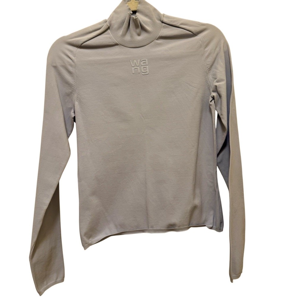 Alexander Wang Blue knit turtleneck sweater with logo size M - Picture 3 of 6